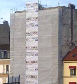 Echafaudage d'immeuble sur Paris : 14 rue de l'observatoire. 